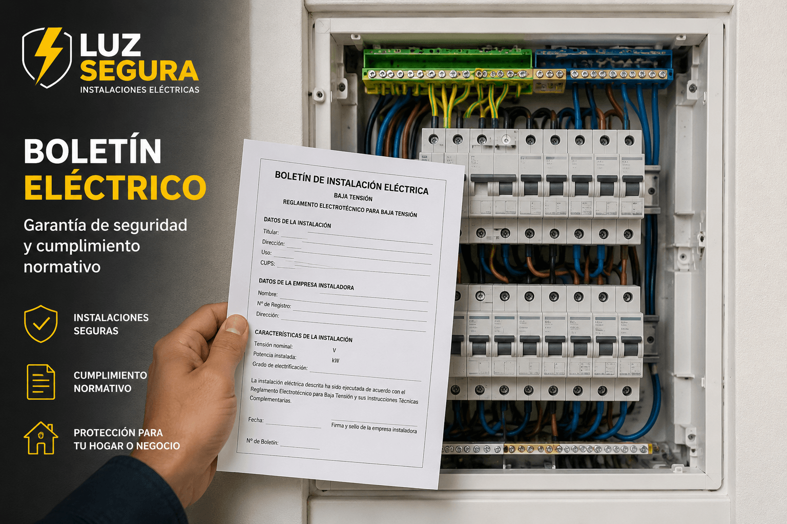 Electricista tramitando el precio de un boletín eléctrico para una vivienda